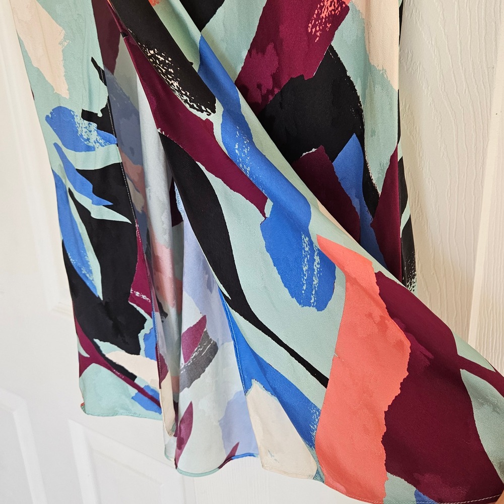 TANYA‎ TAYLOR Kiarah Silk Midi Skirt Size US 6 Bright Colorful - Picture 7 of 10